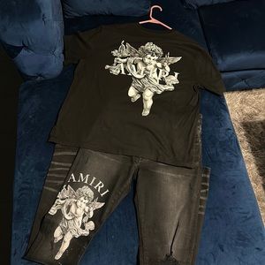 Amiri Men’s jeans and T shirt only worn once